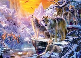 Ceaco - Wolves - Winter Wolf Family - 1000 Piece Jigsaw Puzzle - £14.24 GBP