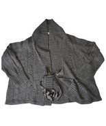 Dressbarn Cardigan Sweater Womens 22/24 Dark Gray Draped Open Long Sleeve - £10.65 GBP