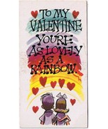 Vintage Sarcastic Valentine Card T.C.G. 1950s You&#39;re As Lovely As A Rainbow - $2.96