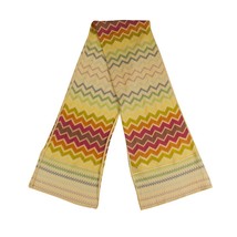 Missoni Pink Yellow Blue Lollipop Zig Zag Signature Viscose Knit Scarf S... - $143.55