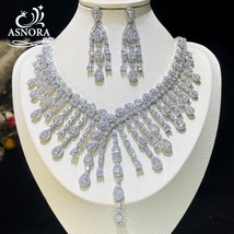 New Dubai Bridal Set With Big Fringe Drop Flower Shaped 2PCS  Necklace Earrings  - £133.15 GBP