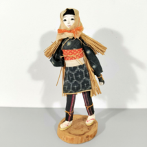 Vintage Asian Straw Doll in Traditional Clothing Porcelain 7 in Standing... - $13.37