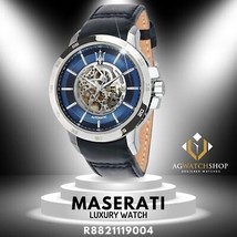 Orologio Da Uomo Maserati Ingegno Automatico Blu A Cuore Aperto R8821119004 - £236.56 GBP