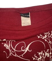 Vintage Hurley Thermal Top Womens S Red Floral Graphic USA Y2K image 5