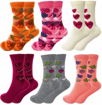 AWS/American Made Women&#39;s Colorful Combed Cotton Crew Socks 6 Pairs Soft... - $12.77