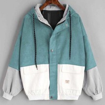 Outerwear Coats Jackets Corduroy Patchwork Oversize Jackets Autumn Jacket Women  - £41.60 GBP