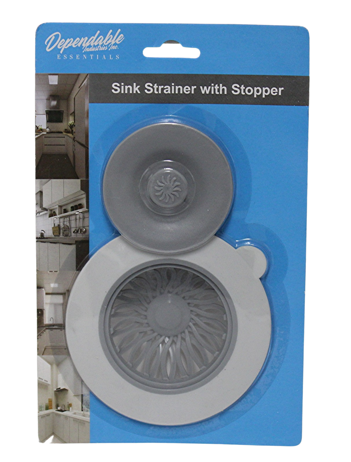 2 In 1 Kitchen Sink Strainer With Stopper Cover Gray - $7.91