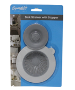 2 In 1 Kitchen Sink Strainer With Stopper Cover Gray - £6.09 GBP