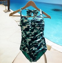 TOMMY BAHAMA Green Blue Women’s Size 6 One Piece Swimsuit Tummy Control ... - $29.69