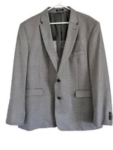 Tommy Hilfiger Suit Jacket 48 R Gray White Wool Houndstooth Designer Sport Coat - £22.16 GBP