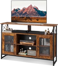 TV Stand 55 inch  for Bedroom, Living Room, Rustic Brown - £121.38 GBP