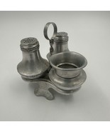 Vintage 1920&#39;s Aluminum Shaker Toothpick Cruet Set 4 Piece Weighted - £7.59 GBP