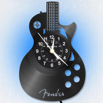 Music Wall Clock, Guitar Vinyl Clock, 6 Kinds of LED Color Art Night Lig... - $51.58 CAD