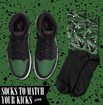 ABSTRACT Socks for J1 1 High Pine Green Emerald Lucky St Patricks Day Shirt - £16.53 GBP