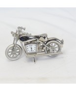 Motorcycle Anolog Desk Clock Mini Quarts Movement Silver 4&quot; x 2&quot; - $297.01 MXN