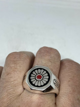 Vintage Southwestern Argent Blanc Bronze 12.25 Incrustation Corail Rouge - £28.58 GBP