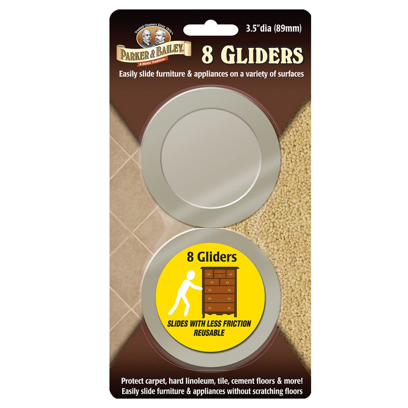 PARKER & BAILEY Furniture Gliders 8 Gliders Sliders / Bumpers to Protect Floor Household