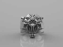 925 Sterling Silver Lion Ring, Vintage Gothic Jewelry For Him, Halloween Gift - £142.04 GBP