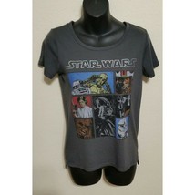 Star Wars Distressed Print Leia Droid Skywalker Vader T-shirt Size XS Grey Gray - £7.76 GBP