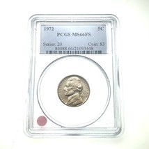 1972 5C Jefferson Nickel Graded by PCGS as MS66FS Full Steps Uncirculated - $3,252.39 MXN