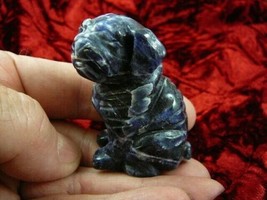 (Y-DOG-SH-711) Blue Gray SHAR PEI Pug sharpei dog dogs FIGURINE carving ... - £13.69 GBP
