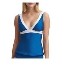 Msrp $88 Dkny Blue And White Tankini Size Xl Nwot - £16.78 GBP