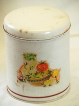 Metal Flour Canister Kitchen Container Vegetable Decal Vintage MCM USA S - £10.05 GBP