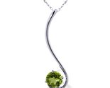 Galaxy Gold GG 14K Solid White Gold Natural Peridot Pendant Necklace for... - $443.51