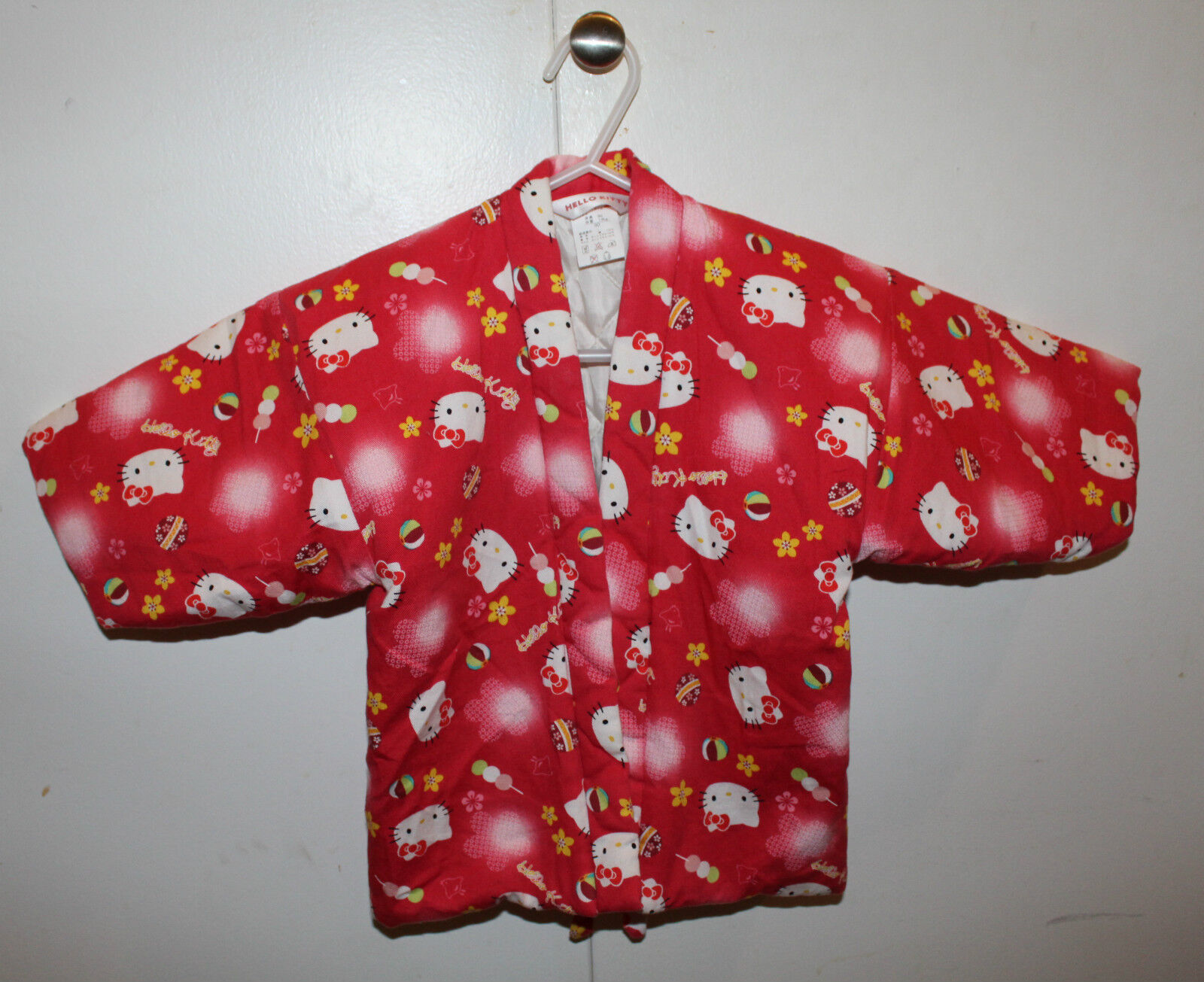 Primary image for Sanrio Japan Hello Kitty Child Size 90 Hanten Red Japanese Winter Indoor Coat 