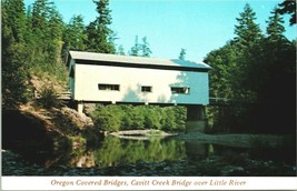 Cavitt Creek Covered Bridge, Western Oregon Postcard over Little River - £7.65 GBP