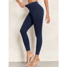 High-Waist Slimming Jeggings With Pockets - XL - $12.47