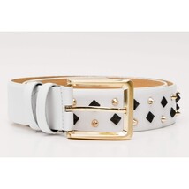 The Infanta White Spike Leather Belt image 7