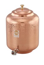 11 Litre Hammered Copper Water Dispenser (Matka) Container Pot with Pure Copper - £79.11 GBP