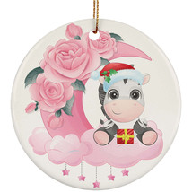 Cute Baby Sloth On Pink Moon Ornament Christmas Gift Home Decor For Animal Lover - £11.90 GBP
