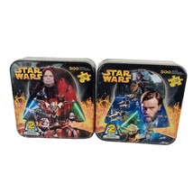  LOT 2 Star Wars 500 Piece 2 Sided Darth Vader Shaped Puzzle Collectible Tin - £19.81 GBP