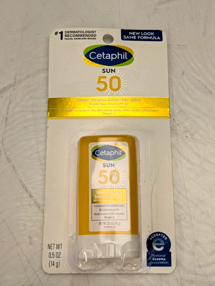 Cetaphil SPF 50 Sheer Mineral Sunscreen Stick Broad Spectrum 0.5 oz Face... - $9.90