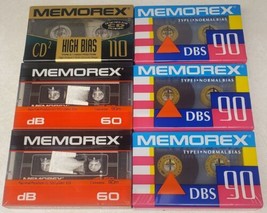 MEMOREX Blank Cassette Tape Mixed Lot DBS 90 DB 60 High Bias CD2 110 NEW! - $24.55