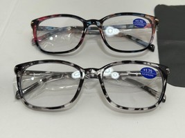 2 Reading Glasses Mens Womens Unisex Readers Eyeglasses 1.75 Glasses &amp; Case - £7.36 GBP