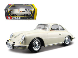 1961 Porsche 356 B Coupe Ivory White 1/24 Diecast Car Bburago - $38.08