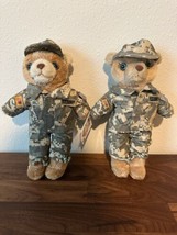 Vintage US Army Bear Forces of America Teddy Bear Plush Lot Of 2 Male/Female - £19.80 GBP