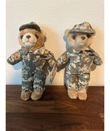 Vintage US Army Bear Forces of America Teddy Bear Plush Lot Of 2 Male/Fe... - £19.68 GBP