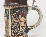 Vintage Gerz German Beer Stein With Lid - Hunters and Dragon/Griffin Scene - $39.99