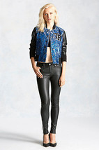New NWT $448 Womens True Religion Varsity Leather Sequin Jacket XS Blue ... - £354.53 GBP