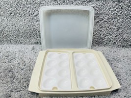 Vintage Tupperware White Deviled Egg Storage Container Keeper Tray With Lid - $14.17