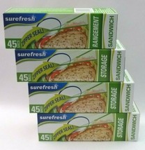 4 X BRAND New SEALED Box of 45 Bags Sandwich Zipper Seal bag Sz 6 1/2 in X 5 7/8 - £17.13 GBP