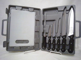 Knife Set By Generation (R) Housewares 7PCS. Stain STEEL/ Ebony HANDLES/.CASE - £11.79 GBP
