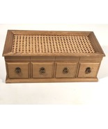 Vintage Mele ￼Wooden Jewelry Dresser Music Box Cane Top Chest Made In Japan - £45.15 GBP