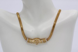 Farah Gold &quot;875&quot;=21K Gold Multi-tone Fancy Mesh Chain Bar Necklace 24&quot; 26.2g - £1,934.35 GBP