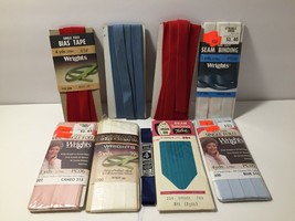 Mixed Wrights Bias Tape &amp; Seam Binding Packs Open &amp; Unopened Multiple Colors - £8.12 GBP