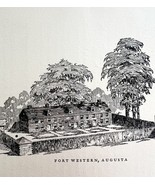 Fort Western Augusta Military Maine 1924 Art Print Antique New England D... - $19.99